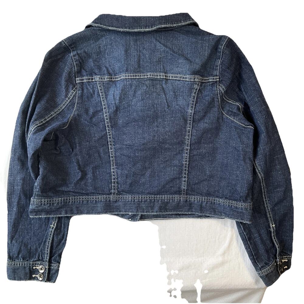 Lane Bryant Women Jacket 18 Blue Denim Jacket Western Button Long Sleeve Inner - Picture 8 of 8